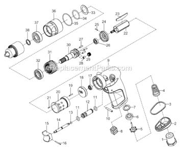 Page A Diagram and Parts List for CP1014P33  Chicago Pneumatic Drill